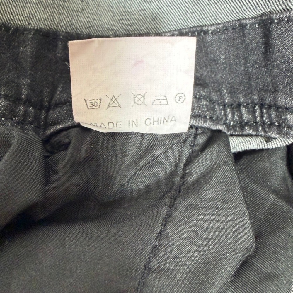 Unbranded Women's M Black Stretch Denim Bib Overalls Tapered Leg - Picture 7 of 7